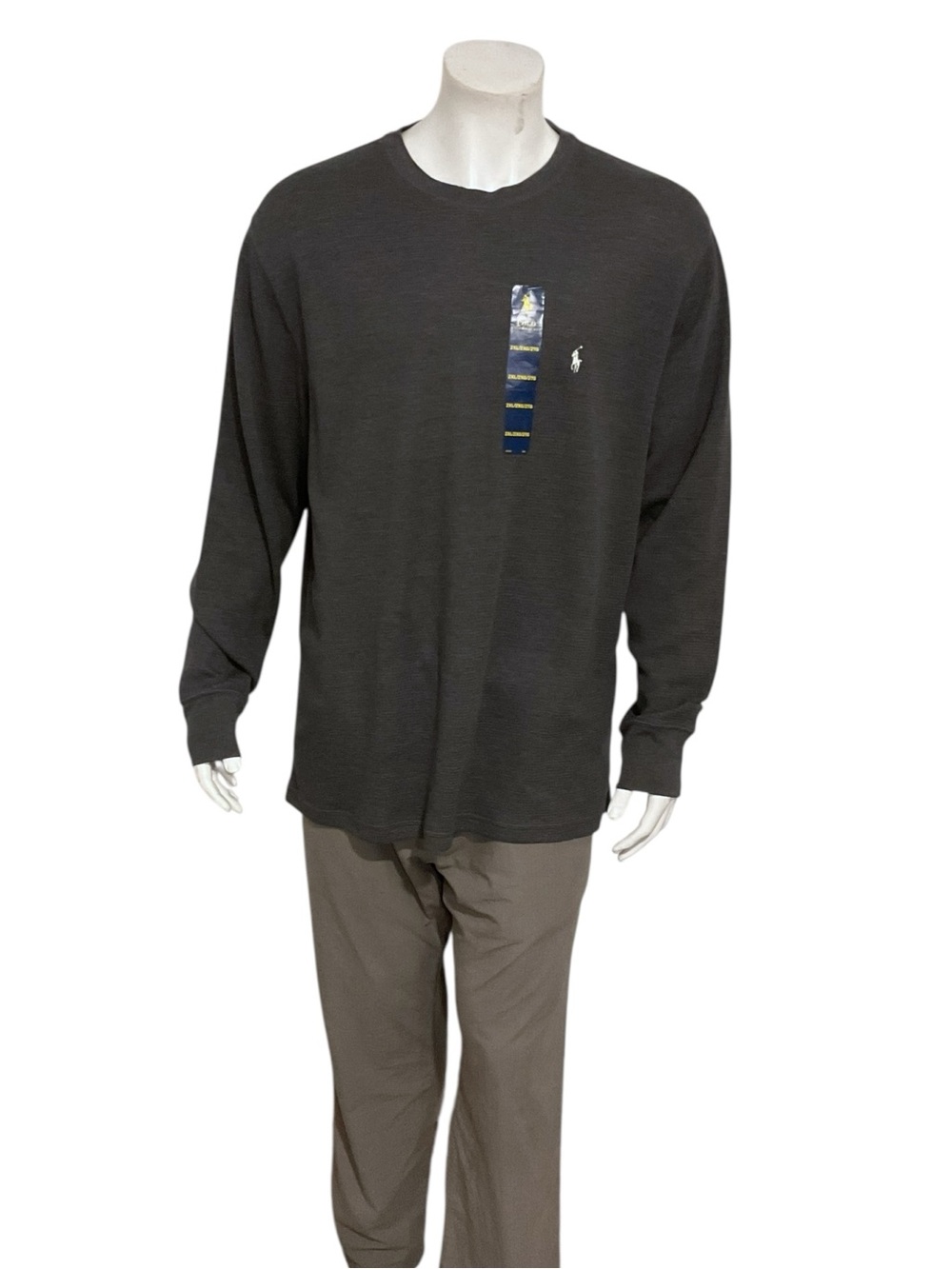 Polo by Ralph Lauren Dark Charcoal Long-Sleeve Crewneck Shirt